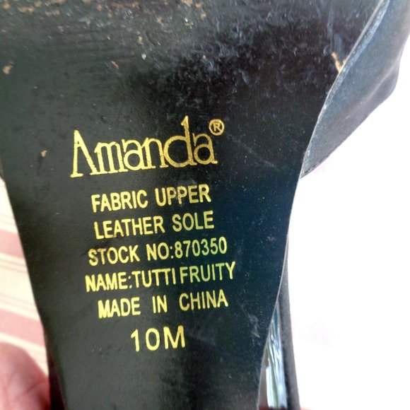 Amanda Sz 10 Slides-Kitten Heel-Black/White Shoes - Picture 3 of 8